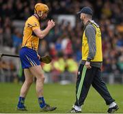 17 April 2016; Clare selector Donal Og Cusack, right, speaks with fullback Cian Dillon during the first half. Allianz Hurling League, Division 1, Semi-Final, Kilkenny v Clare. Semple Stadium, Thurles, Co. Tipperary. Picture credit: Ray McManus / SPORTSFILE