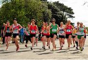 17 April 2016; A general view of the start of the Master Women's relay race, during the Glo Health AAI National Road Relays. Raheny, Dublin. Picture credit : Tomás Greally / SPORTSFILE