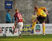 26 April 2010; Paul Byrne, St Patrick's Athletic, shoots to score his side's first goal. Airtricity League Premier Division, Galway United v St Patrick's Athletic, Terryland Park, Galway. Picture credit: David Maher / SPORTSFILE