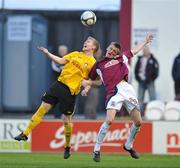 26 April 2010; Conor Kenna, St Patrick's Athletic, in action against Anto Flood, Galway United. Airtricity League Premier Division, Galway United v St Patrick's Athletic, Terryland Park, Galway. Picture credit: David Maher / SPORTSFILE