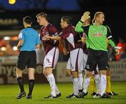 26 April 2010; Galway United goalkeeper Barry Ryan reacts after been sent off by referee Neil Doyle. Airtricity League Premier Division, Galway United v St Patrick's Athletic, Terryland Park, Galway. Picture credit: David Maher / SPORTSFILE
