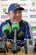 28 April 2010; Munster head coach Tony McGahan during a rugby squad press conference ahead of their Heineken Cup Semi-Final against Biarritz Olympique on Sunday. Musgrave Park, Cork. Picture credit: Matt Browne / SPORTSFILE