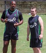 26 April 2010; Ireland coach Phil Simmons talks to Paul Stirling during a squad training session ahead of the start of the 2010 Twenty20 Cricket World Cup. Providence, Guayana. Picture credit: Handout / Barry Chambers / RSA / Cricket Ireland Via SPORTSFILE