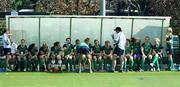 29 April 2010; The Ireland team receive some words or encouragement from assistant coach Denis Meredith during half time. Hockey BDO World Cup Qualifier, Ireland v Scotland, Manquehue Hockey Club, Santiago, Chile. Picture syndicated by SPORTSFILE on behalf of the IHA