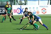 29 April 2010; Ireland's Cliodhna Sargent under pressure in the circle by Scotland. Hockey BDO World Cup Qualifier, Ireland v Scotland, Manquehue Hockey Club, Santiago, Chile. Picture syndicated by SPORTSFILE on behalf of the IHA