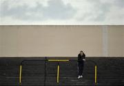 26 April 2010; A lone supporter awaits the start of the match. Airtricity League Premier Division, Sporting Fingal v Bohemians, Morton Stadium, Santry, Dublin. Picture credit: Stephen McCarthy / SPORTSFILE