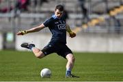 16 April 2016; Lorcan Molloy, Dublin, takes a free kick. Eirgrid GAA Football Under 21 All-Ireland Championship semi-final, Dublin v Mayo. O'Connor Park, Tullamore, Co. Offaly.  Picture credit: Brendan Moran / SPORTSFILE