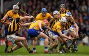 17 April 2016; Paul Flanagan, left, and Patrick O'Connor, Clare, in action against Kilkenny players, from left, John Power, Jonjo Farrell and TJ Reid. Allianz Hurling League Division 1 Semi-Final, Kilkenny v Clare. Semple Stadium, Thurles, Co. Tipperary. Picture credit: Stephen McCarthy / SPORTSFILE