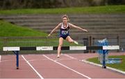 16 April 2016; Michelle Finn, University of Limerick, on her way to winning the Ladies 3000M Steeplechase event. Irish Universities Athletic Association Track & Field Championships 2016, Day 1. Morton Stadium, Santry, Co. Dublin. Picture credit: Oliver McVeigh / SPORTSFILE