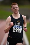 16 April 2016; Nicholas Dunphy, on his way to winning the Mens 3000K walk final. Irish Universities Athletic Association Track & Field Championships 2016, Day 1. Morton Stadium, Santry, Co. Dublin. Picture credit: Oliver McVeigh / SPORTSFILE