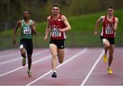 16 April 2016; Marcus Lawler, IT Carlow, on his way to winning the Mens 200M event. Irish Universities Athletic Association Track & Field Championships 2016, Day 1. Morton Stadium, Santry, Co. Dublin. Picture credit: Oliver McVeigh / SPORTSFILE