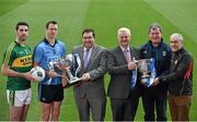 18 April 2016; In attendance at the 2016 Allianz Football League Finals preview in Croke Park are, from left, Brian Sheehan, Kerry, Denis Bastick, Dublin, Aidan Hanratty, Allianz Director of Risk, Uachtarán Chumann Lúthchleas Gael Aogán Ó Fearghail, Cavan manager Terry Hyland and Tyrone manager Mickey Harte. Dublin face Kerry in the Allianz Football League Division 1 final and Tyrone face Cavan in the Division 2 final in Croke Park on Sunday April 24th. Croke Park, Dublin. Picture credit: Brendan Moran / SPORTSFILE