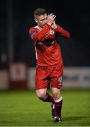 18 April 2016; Stephen Elliott, Shelbourne, acknowledges the supporters after he is substituted during the game. EA Sports Cup Second Round Pool 4, Shelbourne v Bohemians. Tolka Park, Dublin. Picture credit: David Fitzgerald / SPORTSFILE