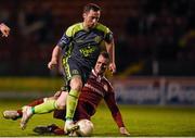 18 April 2016; Kurtis Byrne, Bohemians, in action against Robert O'Reilly, Shelbourne. EA Sports Cup Second Round Pool 4, Shelbourne v Bohemians. Tolka Park, Dublin. Picture credit: David Fitzgerald / SPORTSFILE