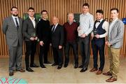 18 April 2016; DCU management and players from left to right, Aaron Clogher, Colin Begley, Dermot Sheridan, Sean Boylan, Michael Kennedy, Philip O'Donnell, Conor Moynagh and Shane Carey. Independent.ie Football Rising Stars Awards. Croke Park, Dublin. Picture credit: Seb Daly / SPORTSFILE