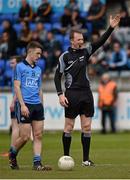 16 April 2016; Referee Seamus Mulhare. Electric Ireland Leinster GAA Football Minor Championship First Round, Dublin v Offaly. Parnell Park, Dublin.  Picture credit: Cody Glenn / SPORTSFILE
