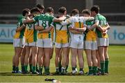 16 April 2016; Offaly huddle ahead of the game. Electric Ireland Leinster GAA Football Minor Championship First Round, Dublin v Offaly. Parnell Park, Dublin. Picture credit: Cody Glenn / SPORTSFILE