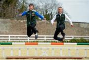19 April 2016; Team Ireland squad members Cathal Daniels, left, and Bertram Allen ahead of the 2016 Olympics Games in Rio. National Horse Sport Arena, Abbotstown, Co. Dublin. Picture credit: Ramsey Cardy / SPORTSFILE