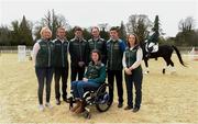 19 April 2016; Team Ireland squad members, Aoife Clark, Bertram Allen, Joseph Murphy, Cathal Daniels, Judy Reynolds, and Helen Kearney ahead of the 2016 Olympics and Paralympic Games in Rio. National Horse Sport Arena, Abbotstown, Co. Dublin. Picture credit: Ramsey Cardy / SPORTSFILE