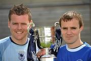 28 April 2010; Avondale captain Brendan O'Connell, left, and Crumlin United captain Daniel Loughran during an FAI Umbro Intermediate Cup Final Captain photocall. FAI Headquarters, Abbotstown, Dublin. Picture credit: David Maher / SPORTSFILE