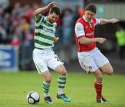 30 April 2010; Thomas Stewart, Shamrock Rovers, in action against Shane Guthrie, St Patrick's Athletic. Airtricity League Premier Division, St Patrick's Athletic v Shamrock Rovers, Richmond Park, Inchicore, Dublin. Picture credit: Matt Browne / SPORTSFILE