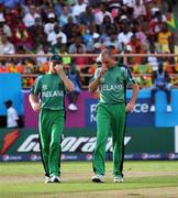 30 April 2010; Food for thought for William Porterfield and Trent Johnston. 2010 Twenty20 Cricket World Cup Group Stages, Ireland v West Indies, Providence Stadium, Guyana. Picture credit: Handout / Barry Chambers / RSA / Cricket Ireland Via SPORTSFILE