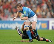 1 May 2010; Brian O'Driscoll, Leinster, evades the tackle of Florian Fritz, Toulouse. Heineken Cup Semi-Final, Toulouse v Leinster, Le Stadium, Toulouse, France. Picture credit: Brendan Moran / SPORTSFILE