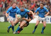 1 May 2010; Jamie Heaslip, Leinster, supported by team-mates Stephen Keogh, left, and Eoin Reddan, is tackled by Byron Kelleher, Toulouse. Heineken Cup Semi-Final, Toulouse v Leinster, Le Stadium Municipal, Toulouse, France. Picture credit: Brendan Moran / SPORTSFILE