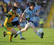 1 May 2010; Gary Sweeney, Dublin, in action against Paddy McGrath, Donegal. Cadbury GAA Football Under 21 All-Ireland Championship Final, Dublin v Donegal, Kingspan Breffni Park, Cavan. Picture credit: Oliver McVeigh / SPORTSFILE