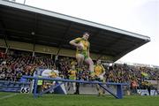 1 May 2010; Donegal Captain Michael Murphy leads his team out for the game. Cadbury GAA Football Under 21 All-Ireland Championship Final, Dublin v Donegal, Kingspan Breffni Park, Cavan. Picture credit: Oliver McVeigh / SPORTSFILE