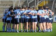 1 May 2010; The Dublin team huddle prior to the start of the match. Cadbury GAA Football Under 21 All-Ireland Championship Final, Dublin v Donegal, Kingspan Breffni Park, Cavan. Picture credit: Oliver McVeigh / SPORTSFILE