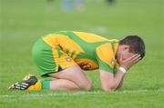 1 May 2010; A dejected Kevin Mulhern, Donegal, at the final whistle. Cadbury GAA Football Under 21 All-Ireland Championship Final, Dublin v Donegal, Kingspan Breffni Park, Cavan. Picture credit: Oliver McVeigh / SPORTSFILE