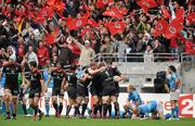 1 May 2010; Leinster players look dejected after Toulouse centre Yannick Jauzion, fourth from right, is congratulated by team-mates after scoring his side's first try. Heineken Cup Semi-Final, Toulouse v Leinster, Le Stadium Municipal, Toulouse, France. Picture credit: Brendan Moran / SPORTSFILE