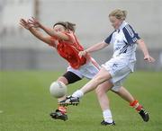 2 May 2010; Tracy Noone, Kildare, in action against Marian McGuinness, Armagh. Bord Gais Energy Ladies National Football League Division 2 Semi-Final Replay, Armagh v Kildare, St Peregrines, Mulhuddart, Dublin. Picture credit: Oliver McVeigh / SPORTSFILE
