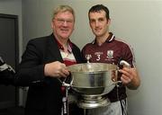 2 May 2010; The Galway captain Shane Kavanagh with team sponsor Pat McDonagh of Supermacs. Allianz GAA Hurling National League Division 1 Final, Cork v Galway, Semple Stadium, Thurles, Co Tipperary. Picture credit: Ray McManus / SPORTSFILE