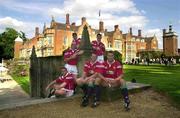 29 May 2001; British and Irish Lions players, from left, Rob Henderson, Keith Wood, Ronan O'Gara, Malcolm O'Kelly, Brian O'Driscoll and Jeremy Davidson at Tylney Hall in Rotherwick, England. Photo by Matt Browne/Sportsfile
