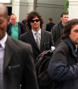 31 May 2001; Fernando Couto of Portugal arrives at Dublin airport prior to the FIFA World Cup 2002 Group 2 Qualifier match against the Republic of Ireland in Lansdowne Road in Dublin. Photo by Brendan Moran/Sportsfile