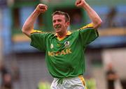 3 June 2001; Evan Kelly of Meath celebrates after the final whistle of the Bank of Ireland Leinster Senior Football Championship Quarter-Final match between Meath and Westmeath at Croke Park in Dublin. Photo by Ray Lohan/Sportsfile
