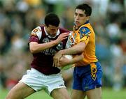 3 June 2001; Joe Bergin of Galway in action against John Hanley of Roscommon during the Bank of Ireland Connacht Senior Football Championship Semi-Final match between Galway and Roscommon at Tuam Stadium in Tuam, Galway. Photo by Damien Eagers/Sportsfile