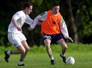 5 June 2001; Robbie Keane, right, and Andy O'Brien during a Republic of Ireland Training Session in Tallinn, Estonia. Photo by David Maher/Sportsfile