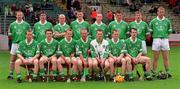 27 May 2001; The Limerick team ahead of the All-Ireland Intermediate Hurling Championship match between Cork and Limerick at Páirc Uí Chaoimh in Cork. Photo by Ray McManus/Sportsfile