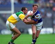 27 May 2001; Brian McDonald of Laois in action against Barry Malone of Offaly during the Bank of Ireland Leinster Senior Football Championship Quarter-Final match between Offaly and Laois at Croke Park in Dublin. Photo by Brendan Moran/Sportsfile