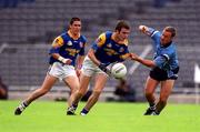 27 May 2001; David Hannify of Longford in action against Paul Curran of Dublin during the Bank of Ireland Leinster Senior Football Championship Quarter-Final match between Dublin and Longford at Croke Park in Dublin. Photo by Brendan Moran/Sportsfile