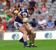 27 May 2001; David Sweeney of Laois in action against Finbar Cullen of Offaly during the Bank of Ireland Leinster Senior Football Championship Quarter-Final match between Offaly and Laois at Croke Park in Dublin. Photo by Brendan Moran/Sportsfile