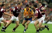 3 June 2001; Francie Grehan of Roscommon is surrounded by Galway players, from left, Tommy Joyce, Padraig Joyce and Alan Kerins, 13 during Bank of Ireland Connacht Senior Football Championship Semi-Final match between Galway and Roscommon at Tuam Stadium in Tuam, Galway. Photo by Damien Eagers/Sportsfile