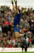 3 June 2001; Roscommon goalkeeper Derek Thompson celebrates a goal for his side during the Bank of Ireland Connacht Senior Football Championship Semi-Final match between Galway and Roscommon at Tuam Stadium in Tuam, Galway. Photo by Damien Eagers/Sportsfile