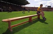3 June 2001; Niall Gilligan of Clare awaits his team-mates for the team photo ahead of the Guinness Munster Senior Hurling Championship Semi-Final match between Tipperary and Clare at Páirc Uí Chaoimh in Cork. Photo by Brendan Moran/Sportsfile