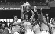 27 July 1980; Offaly captain Richie Connor lifts the cup following the Leinster Senior Football Championship Final match between Dublin and Offaly at Croke Park in Dublin. Photo by Ray McManus/Sportsfile