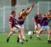 9 June 2001; Ger Heavin of Westmeath kicks the equalising point, in injury time, to send the game into extra-time during the Bank of Ireland All-Ireland Senior Football Championship Qualifier Round 1 match between Wexford and Westmeath at Wexford Park in Wexford. Photo by Brendan Moran/Sportsfile