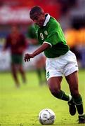 1 June 2001; Clinton Morrison of Republic of Ireland during the UEFA European Under-21 Championship Qualifier Group 2 match between Republic of Ireland and Portugal at Tolka Park in Dublin. Photo by Brian Lawless/Sportsfile